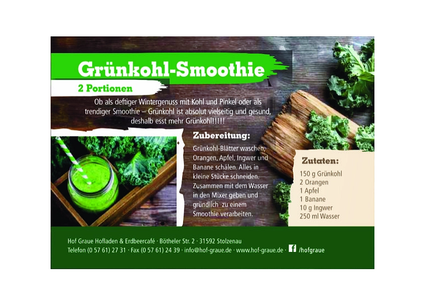 Grünkohl Rezept © Hof Graue Hofladen & Erdbeercafé